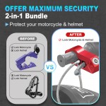 RIDERPM Motorcycle Handlebar Lock Motorcycle Helmet Lock Brake Lock Anti-Theft Grip Lock Combo