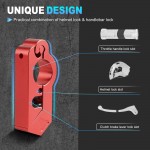 RIDERPM Motorcycle Handlebar Lock Motorcycle Helmet Lock Brake Lock Anti-Theft Grip Lock Combo
